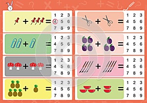 addition the object and write the correct answer