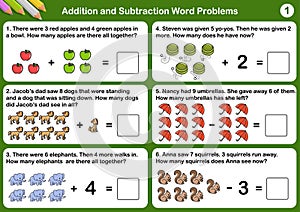 Addition and Subtraction word problems