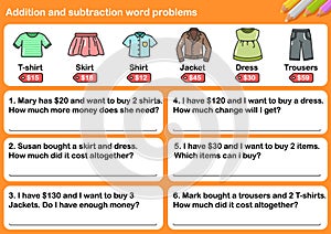 Addition and Subtraction word problems