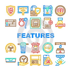 additional features product icons set vector