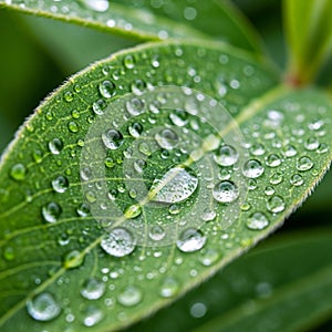 Of additional green foliage, blurred to emphasize the leaf's