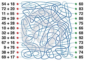 Additions Elementary Arithmetic Labyrinth Fun