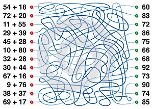 Additions Elementary Arithmetic Labyrinth Fun photo