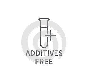 Additives Free Cosmetics and Food Vector Line Icon