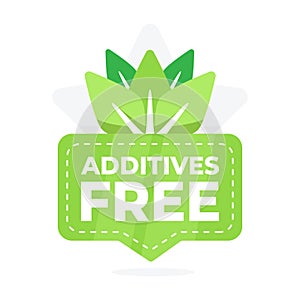 Additives Free Label with Vibrant Green Leaves for Clean and Natural Products