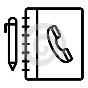 Address book, calls .    Vector icon which can easily modify or edit