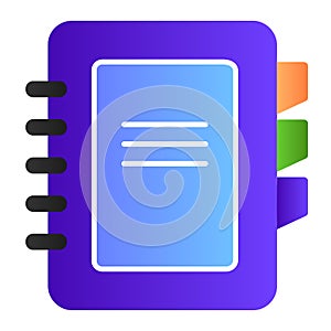 Address book flat icon. Phone book color icons in trendy flat style. Notepad gradient style design, designed for web and