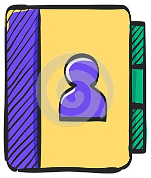 Address book icon in color drawing
