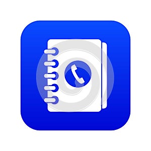 Address book icon digital blue