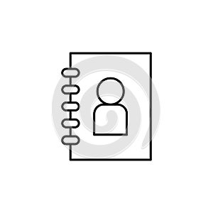 The address book icon. Element of mobile banking for smart concept and web apps. Thin line The address book icon can be used for