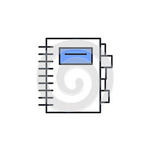 The address book icon. Element of web icon with one color for mobile concept and web apps. Thin line The address book icon can be