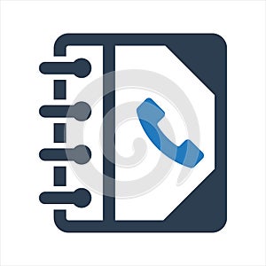 Address book icon. Phone book icon