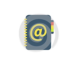 Address book icon. Vector illustration in flat minimalist style