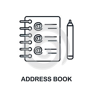 Address Book line icon. Monochrome simple Address Book outlineicon for templates, web design and infographics