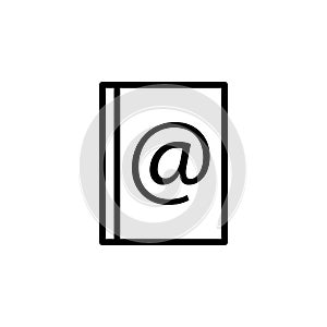 address book, mail icon. Simple thin line, outline vector of Web icons for UI and UX, website or mobile application