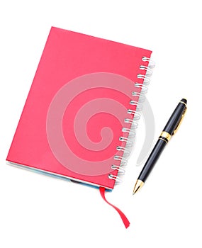 Address book & pen with copy space.