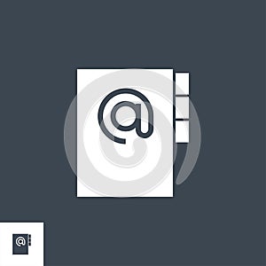 Address book related vector glyph icon.