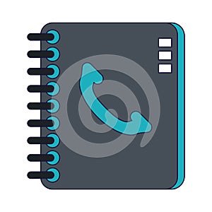 Address book symbol isolated blue lines