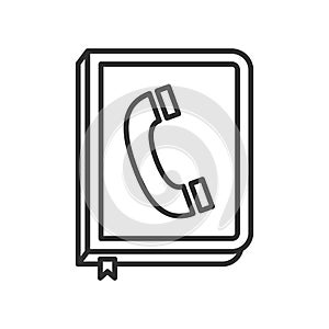 Telephone Book Outline Flat Icon on White