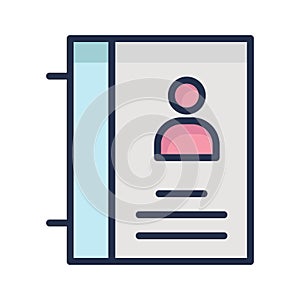 Address book Vector icon which can easily modify or edit