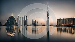 Address Hotel and Lake Burj Dubai in