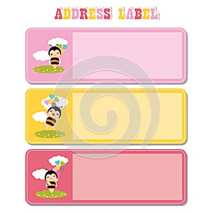 Address Label with cute bee on the grass suitable for kid address label