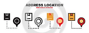 Address Location icon set with different styles
