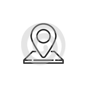 Address location pin line icon
