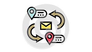 address for sending letter color icon animation