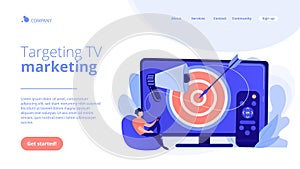 Addressable TV advertising concept landing page.