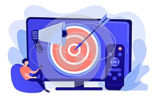 Addressable TV advertising concept vector illustration.