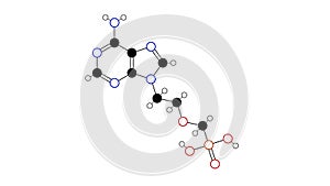 adefovir molecule, structural chemical formula, ball-and-stick model, isolated image nucleosides and nucleotides