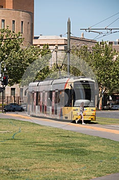 Adelaide, Australia Concurrent Tram different destination.