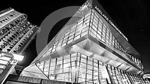 Adelaide, Australia - September 15, 2018: Adelaide Convention Centre and Elder Park at night