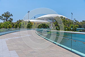 Adelaide oval viewed behind torrens river in Australia photo