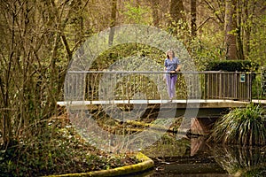 Adele on a bridge in Tiergarten Park, Berlin.