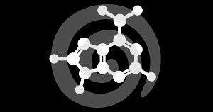 Adenine molecule, rotating seamless loop, 3d animation, 4k 30fps