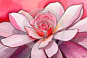 Adenium flower watercolor art & illustration make with AI