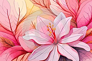 Adenium flower watercolor art & illustration make with AI