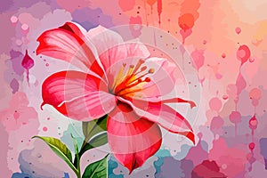 Adenium flower watercolor art & illustration make with AI