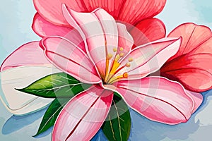 Adenium flower watercolor art & illustration make with AI