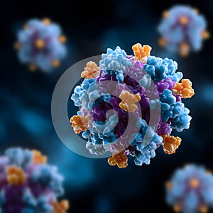 Adeno-associated virus (AAV), 3d illustration