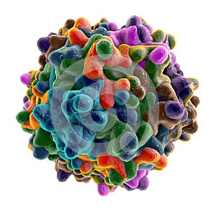 Adeno-associated virus, 3D illustration