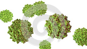 Adeno-associated viruses, 3D illustration