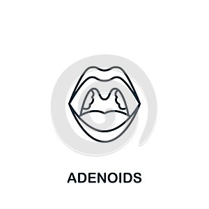 Adenoids icon. Monochrome simple Allergy icon for templates, web design and infographics