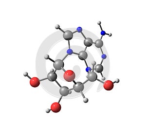 Adenosine molecule isolated on white