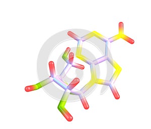 Adenosine molecule isolated on white