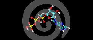 Adenosine triphosphate molecular structure isolated on black photo