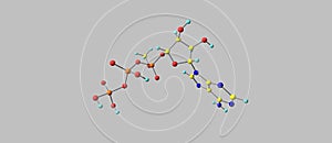 Adenosine triphosphate molecular structure isolated on grey