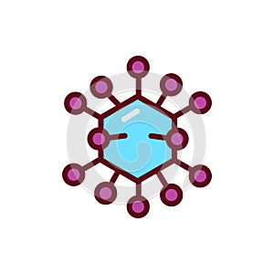 Adenovirus color line icon. Vector illustration. Outline pictogram photo
